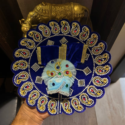 Laddu Gopal Premium Blue Velvet Choli Pattern Poshak | Poshakwala.in