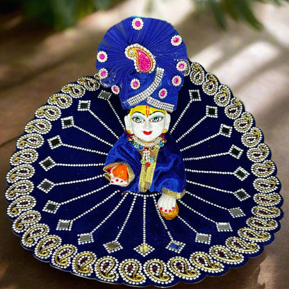 Laddu Gopal Premium Blue Velvet Choli Pattern Poshak | Poshakwala.in