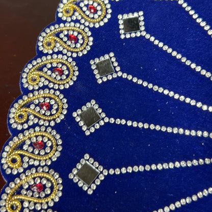 Laddu Gopal Premium Blue Velvet Choli Pattern Poshak | Poshakwala.in